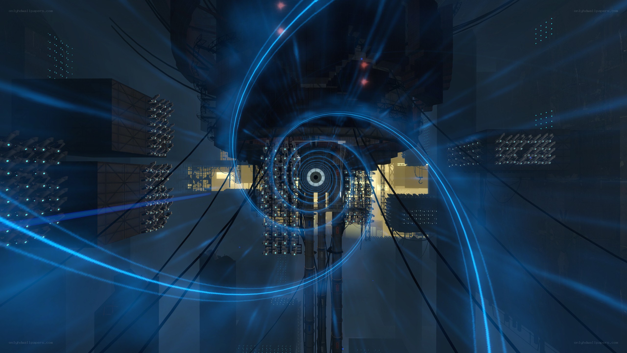 futuristic blue tunnel