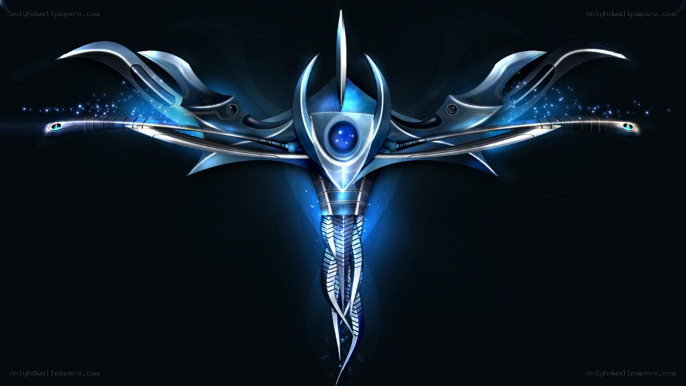 futuristic blue weapon design