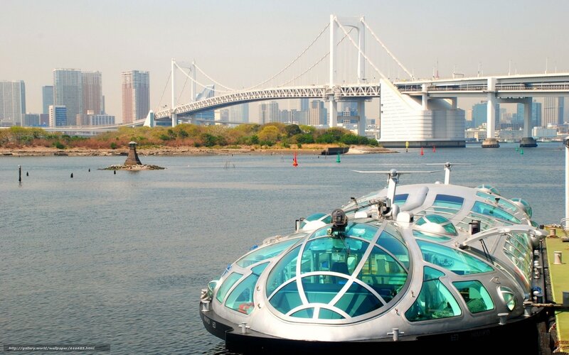 Futuristic Boat in Harbor