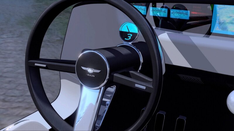 futuristic boat steering wheel