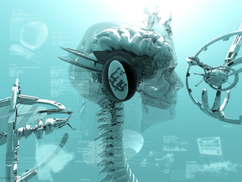 futuristic brain and technology