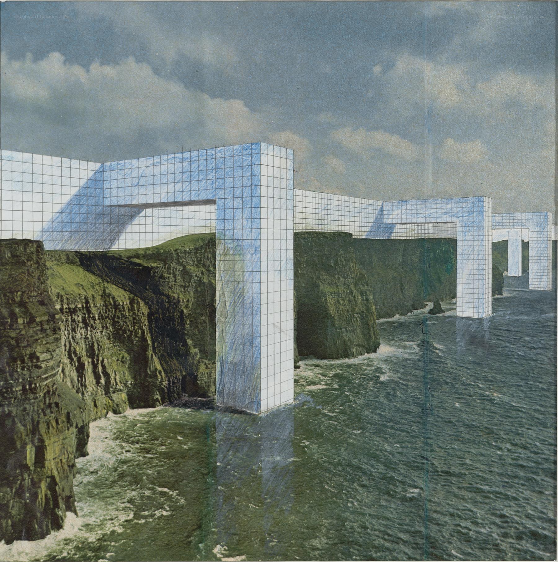 Futuristic bridge over cliffs