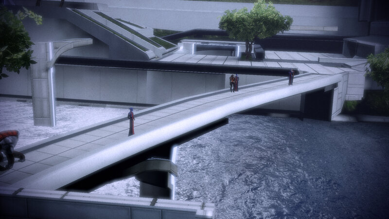 futuristic bridge scene