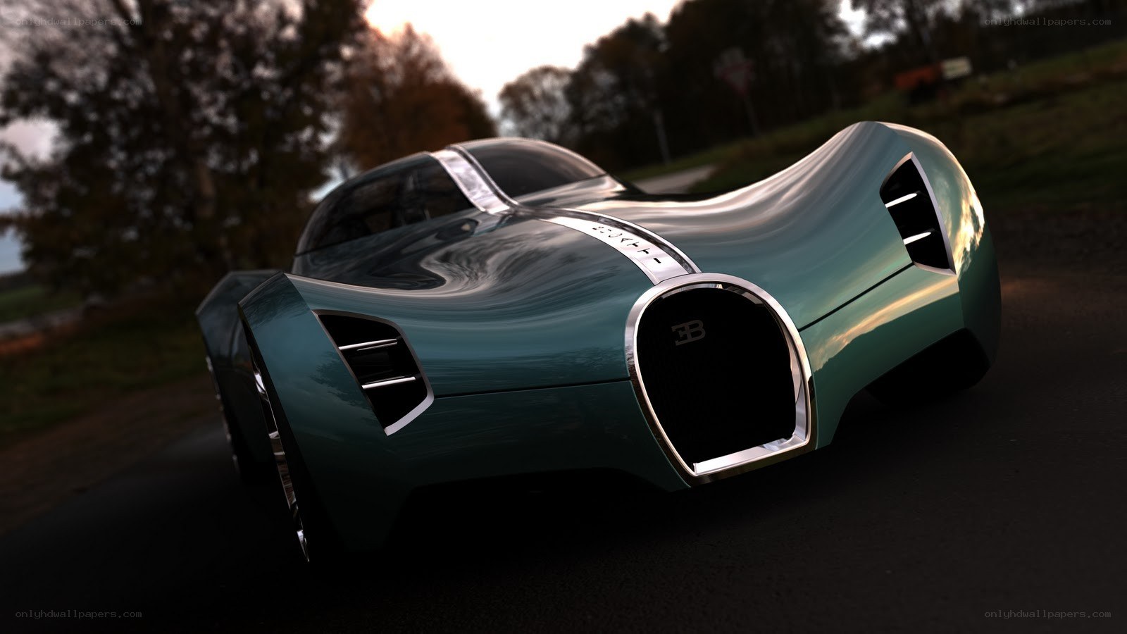 futuristic bugatti concept car