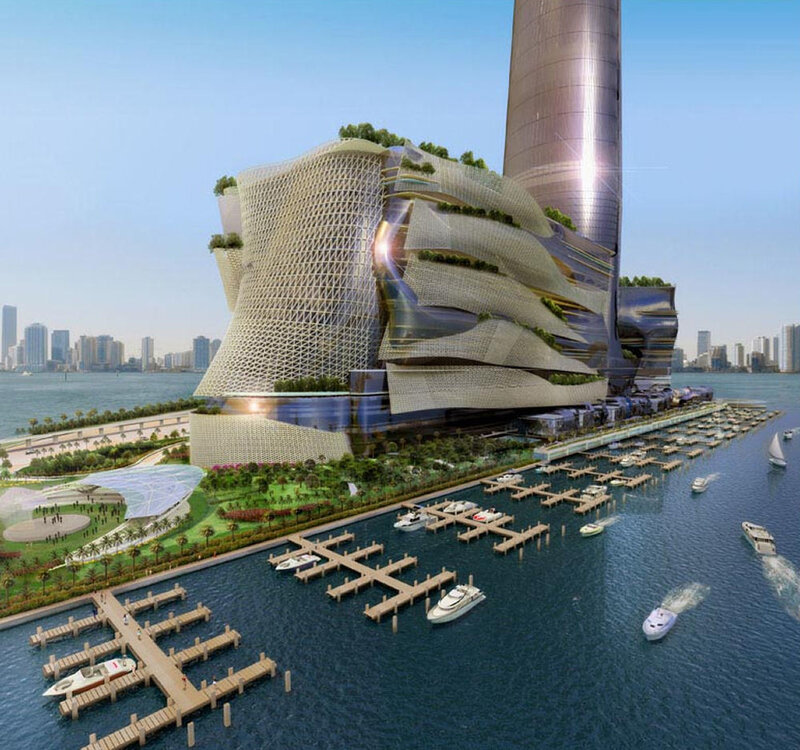 Futuristic Building Complex — Blue, Modern