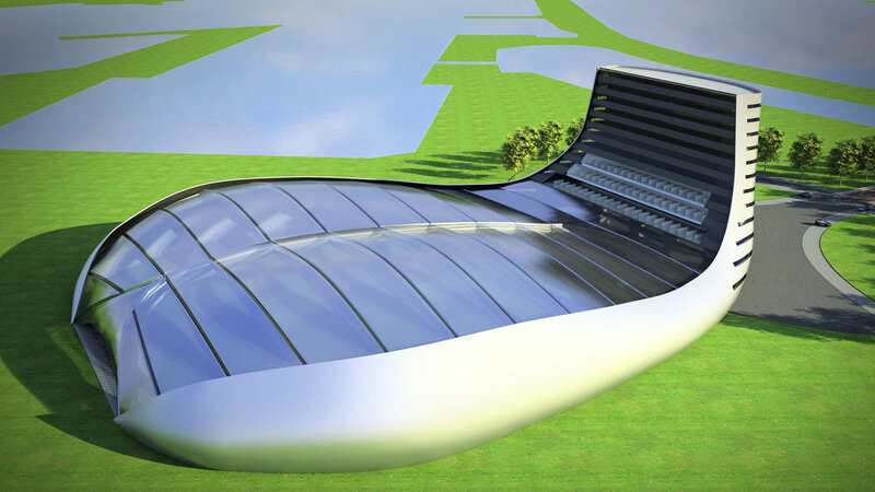 Futuristic Building Design — Green