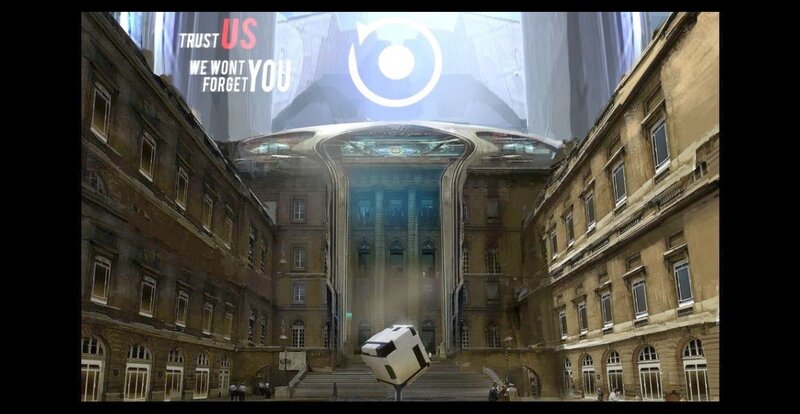 Futuristic Building Entrance — Brown