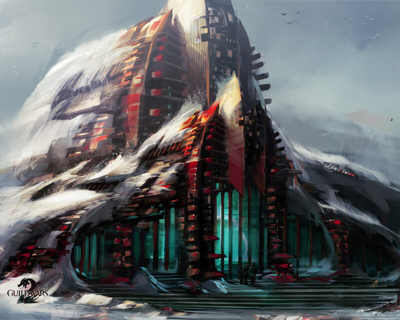 Futuristic Building in Snow