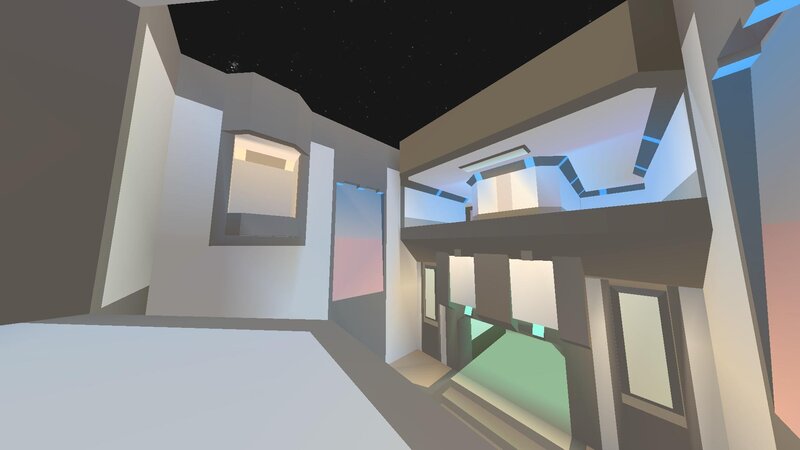 futuristic building interior