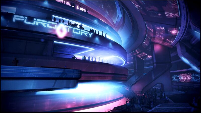 Futuristic Building Interior — Blue, Dramatic