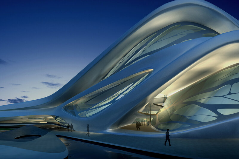 Futuristic Building Structure — Blue