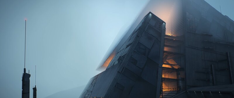 Futuristic Building Structure — Gray