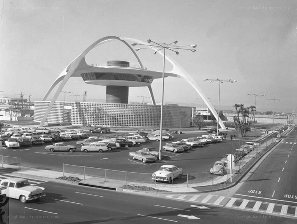 Futuristic building with arch