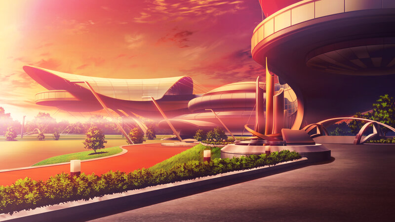 Futuristic Buildings at Sunset