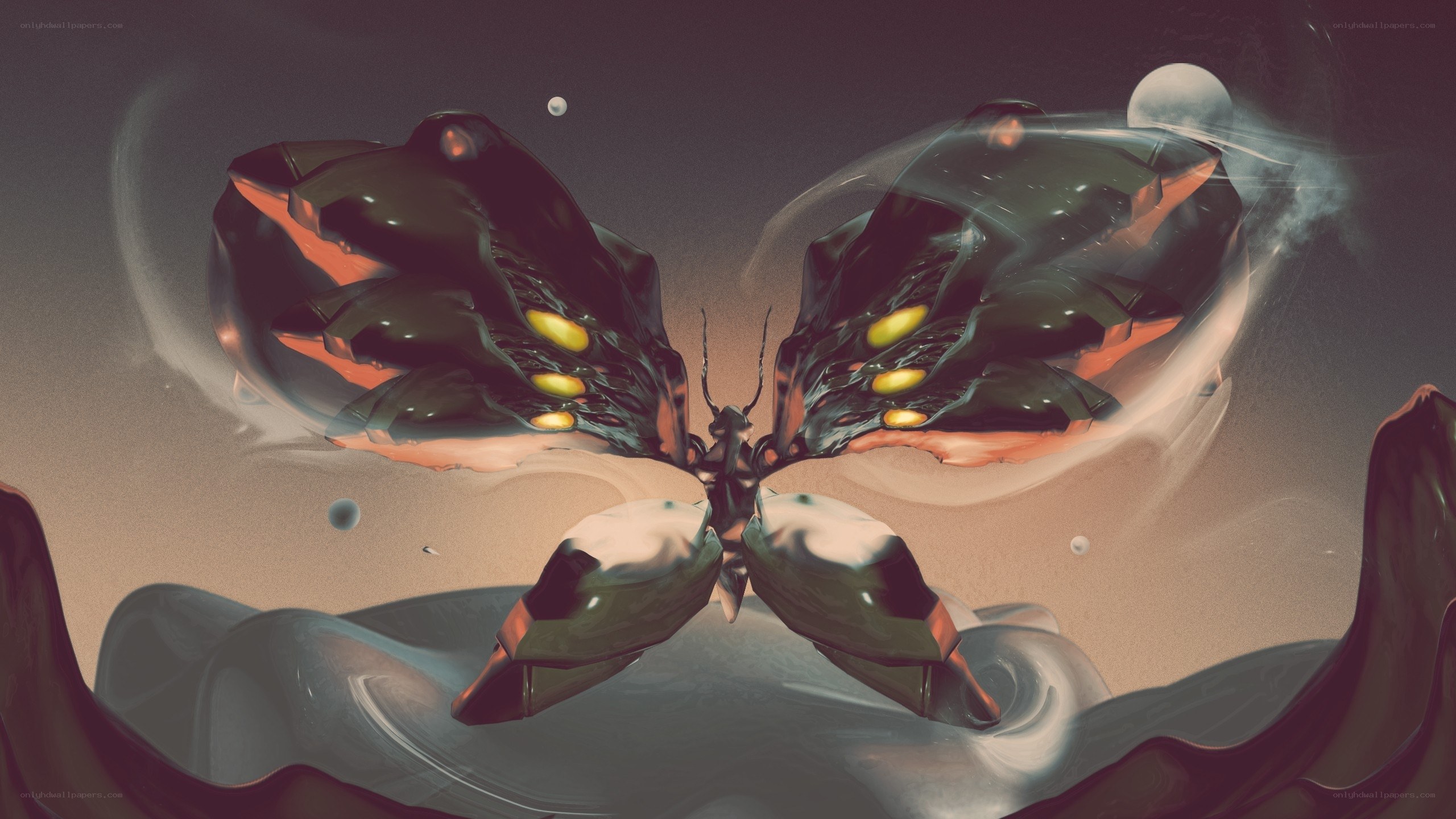 futuristic butterfly in space