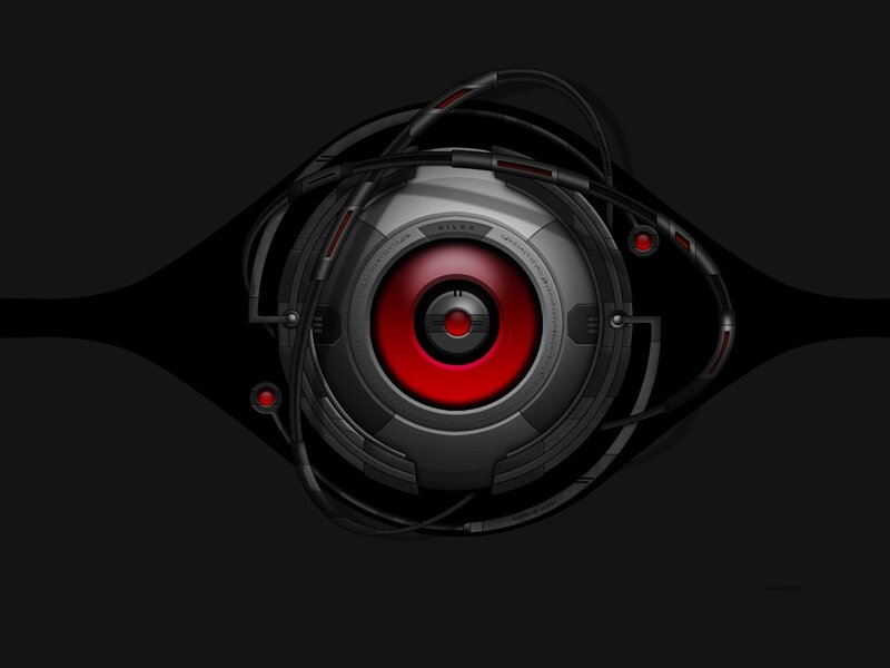 Futuristic Camera Lens — Black, Dramatic