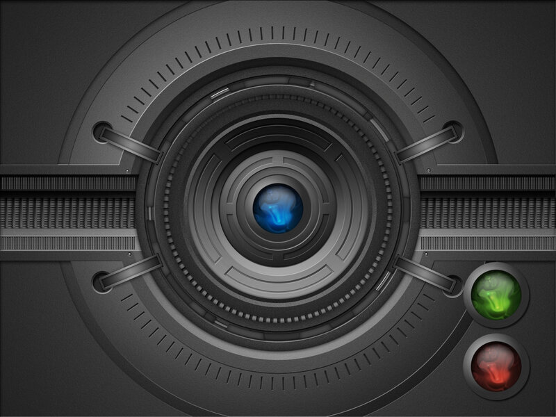 Futuristic Camera Lens — Black, Technological