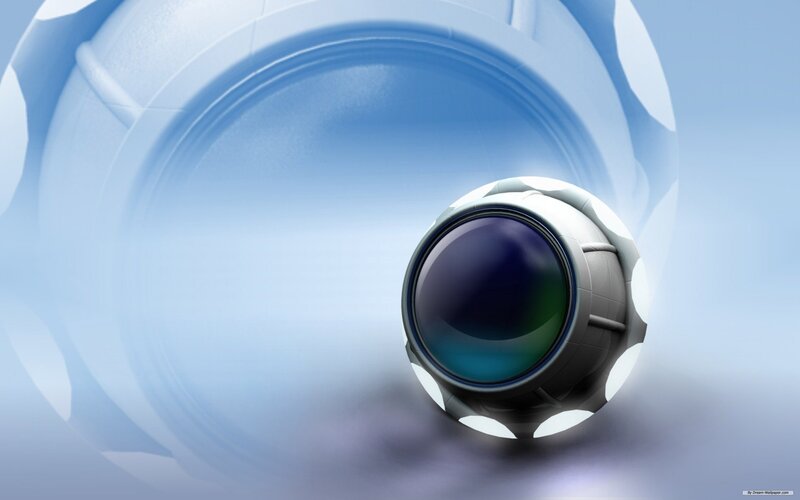 Futuristic Camera Lens — Blue