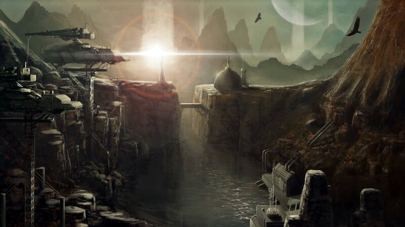 Futuristic Canyon Base — Brown