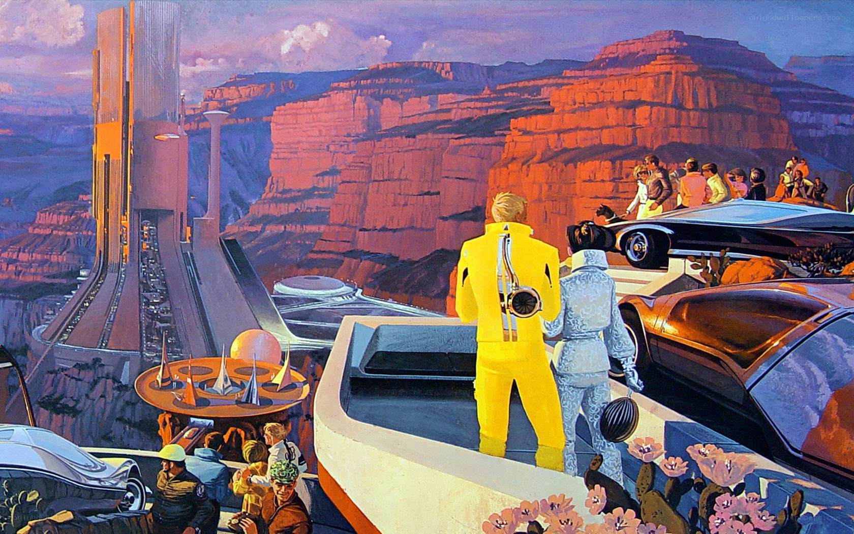 Futuristic canyon cityscape
