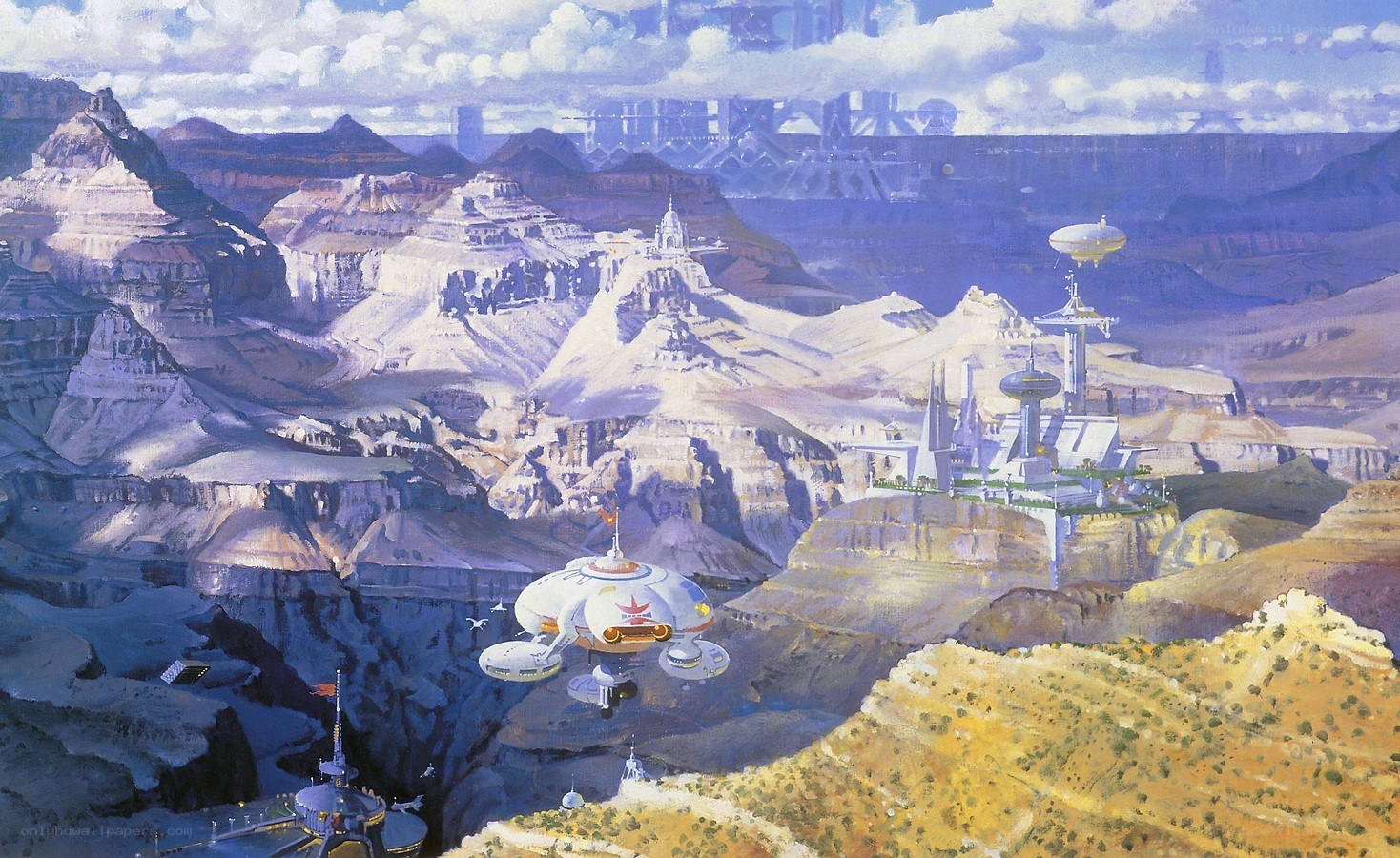 Futuristic canyon cityscape