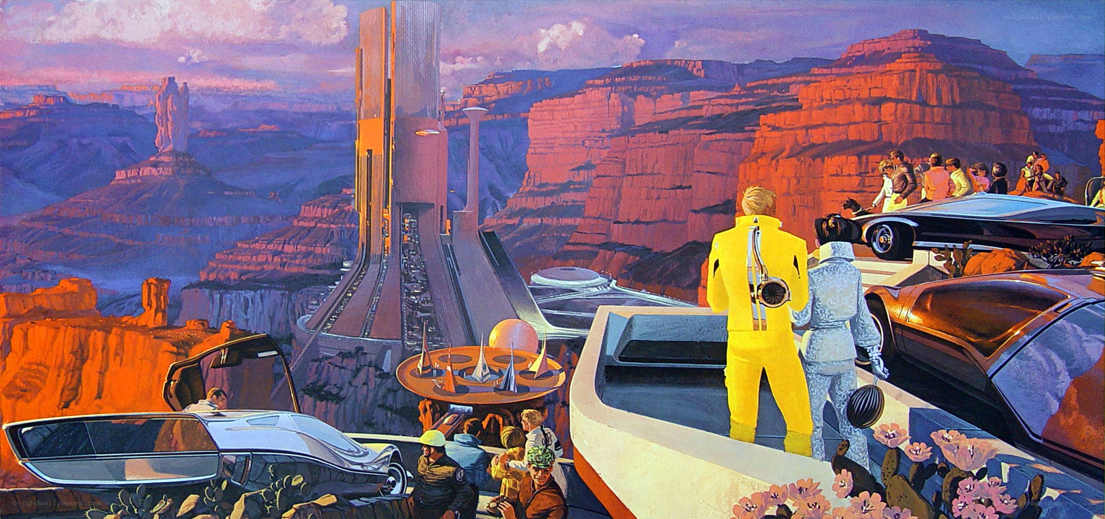 Futuristic canyon cityscape