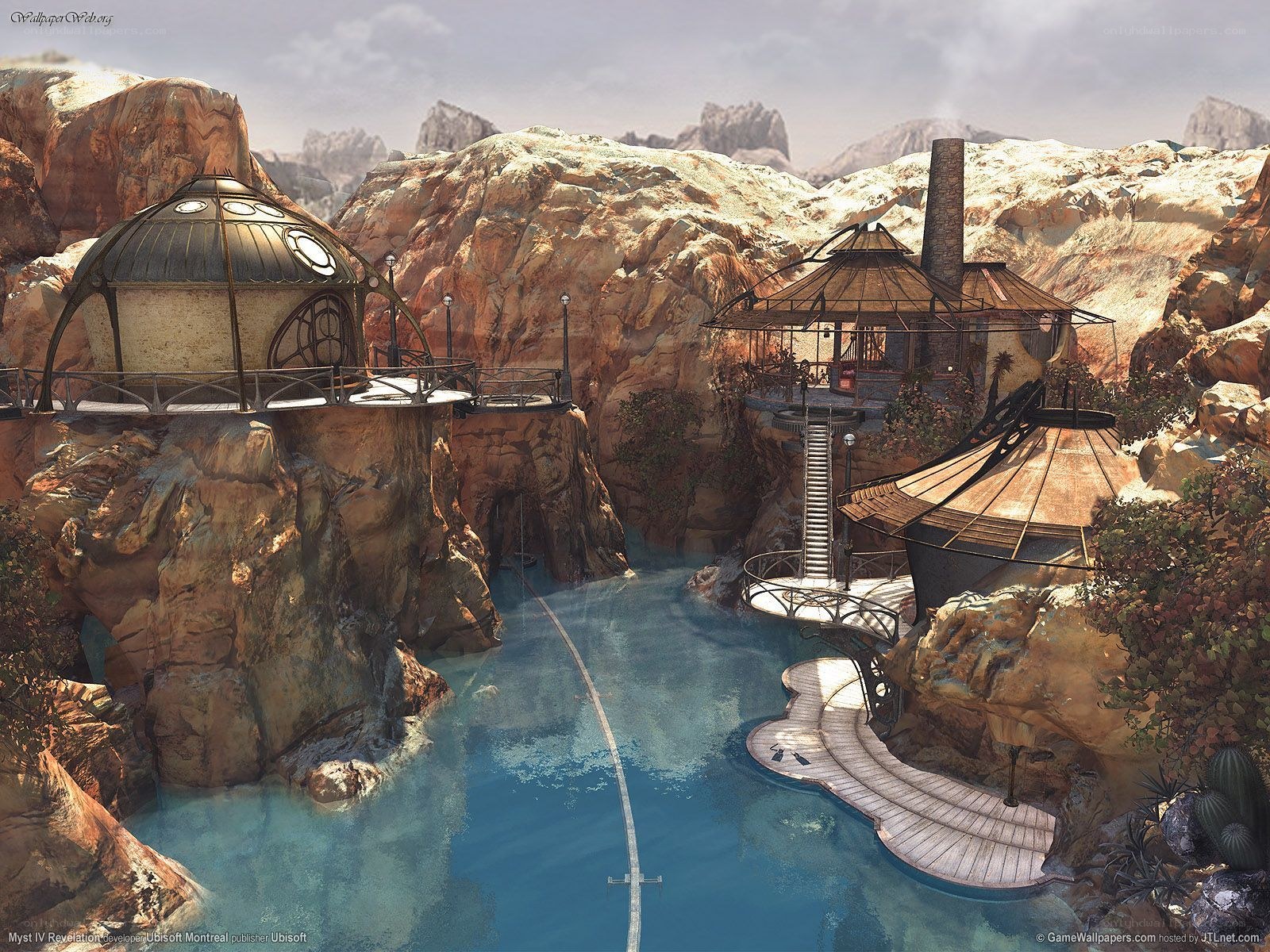 Futuristic canyon settlement