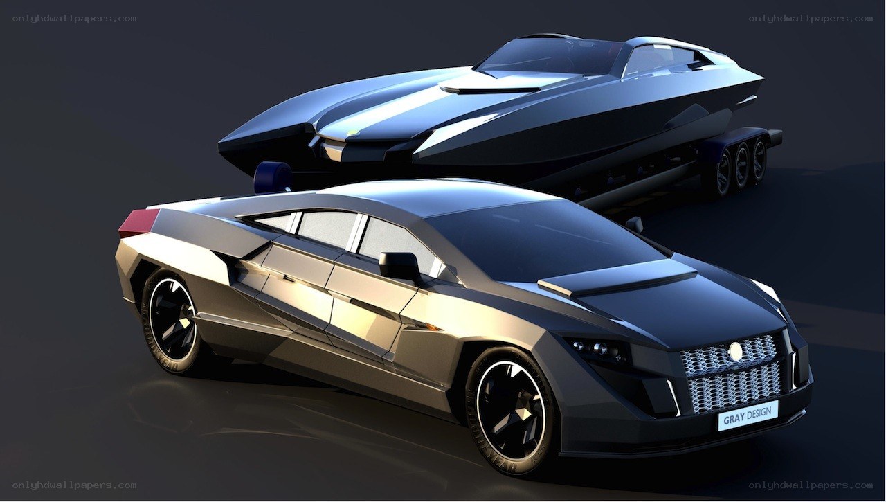 futuristic car and boat design