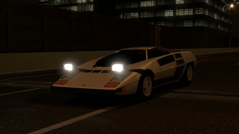 futuristic car at night