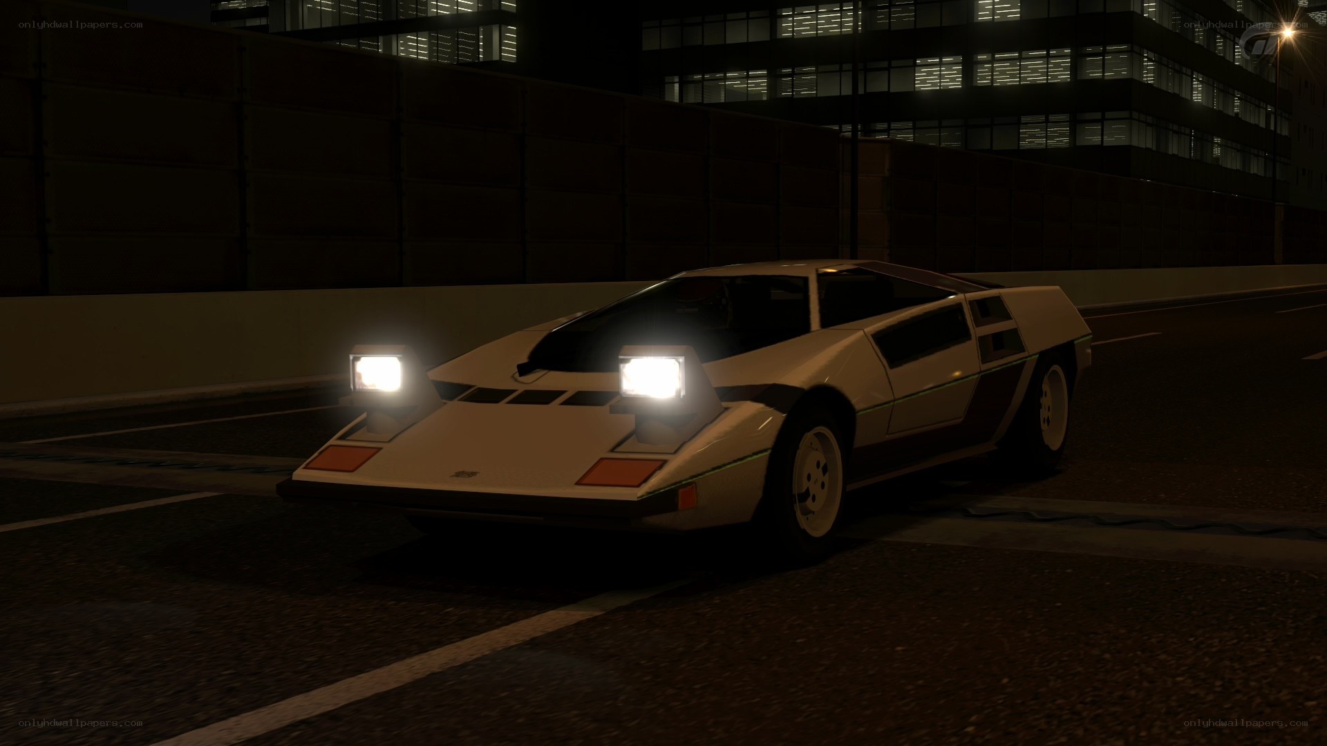 futuristic car at night