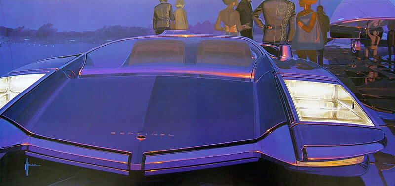 Futuristic Car at Night — Purple