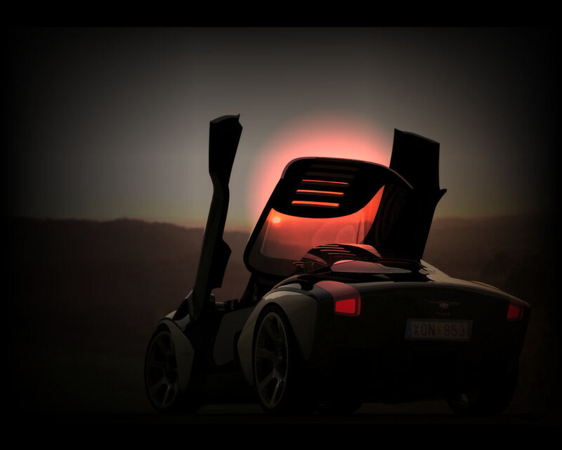 Futuristic Car at Sunset — Black