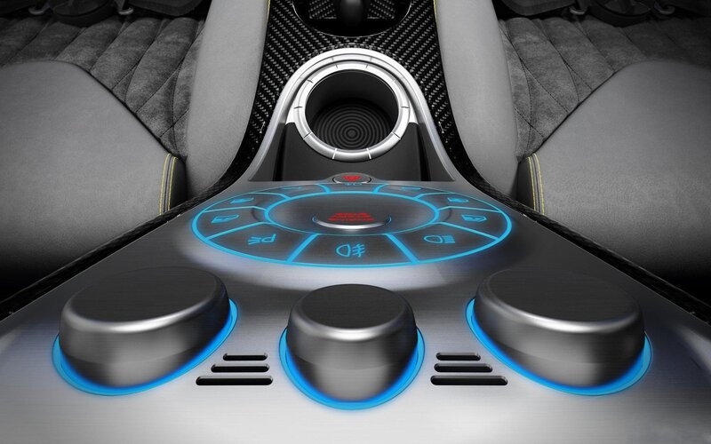 futuristic car center console