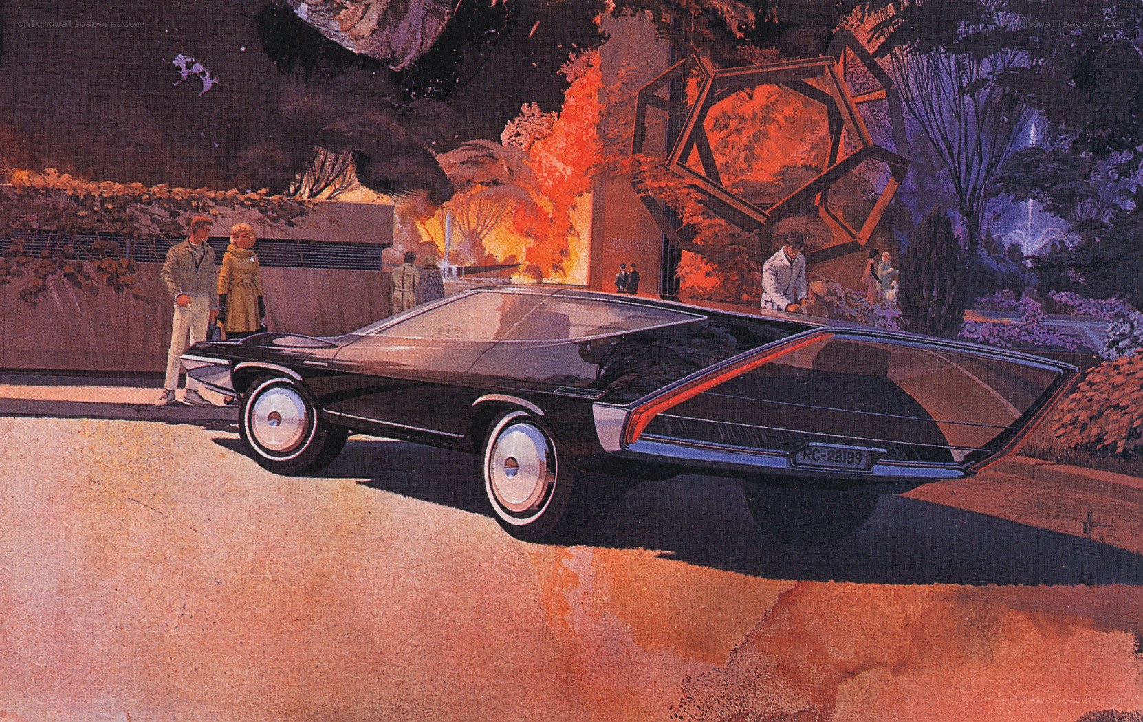 Futuristic car concept art