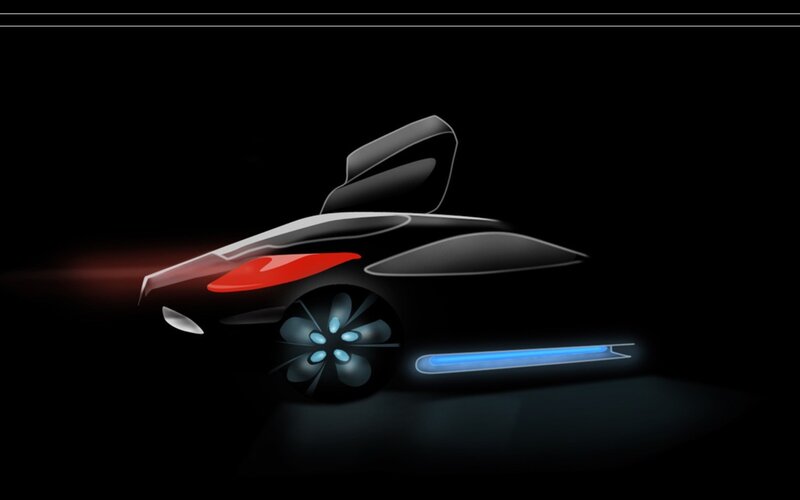 Futuristic Car Concept — Black, Dramatic, Night