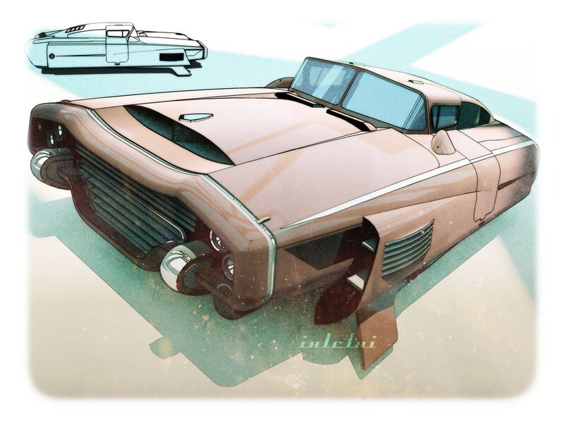 Futuristic Car Concept — Brown, Dramatic