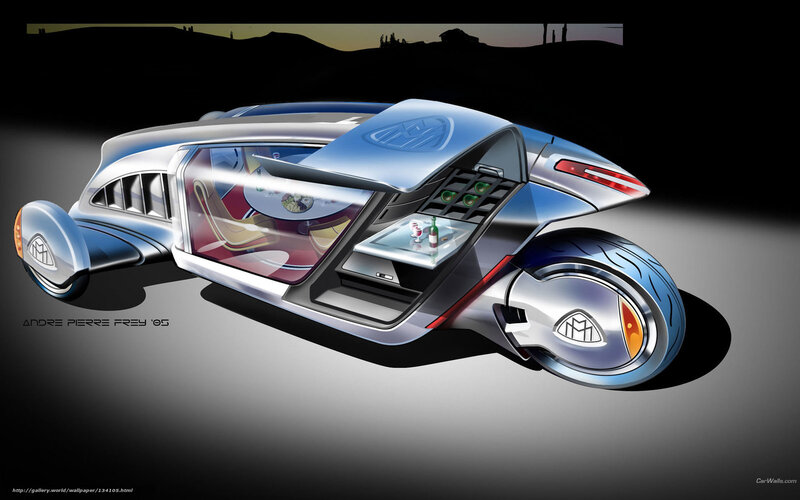 Futuristic Car Concept — Silver, Dramatic, Night