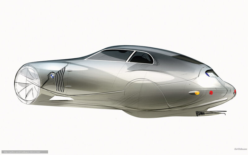 Futuristic Car Concept — Silver
