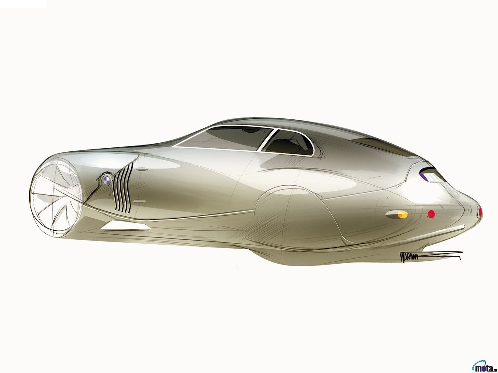 futuristic car concept sketch