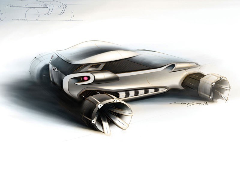 futuristic car concept sketch