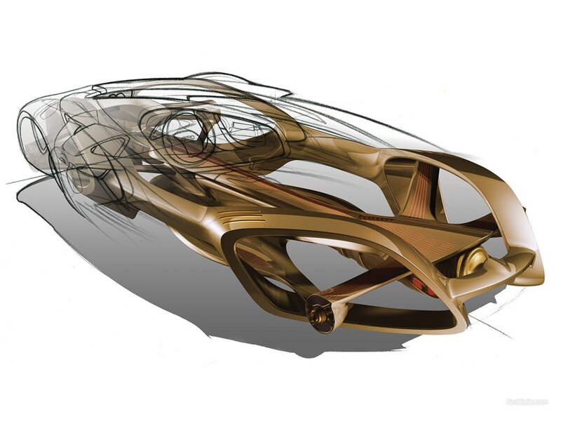 futuristic car concept sketch