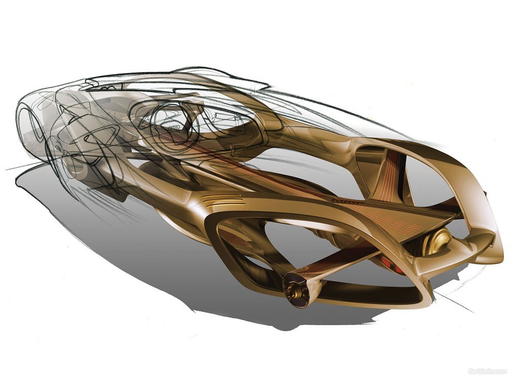 futuristic car concept sketch