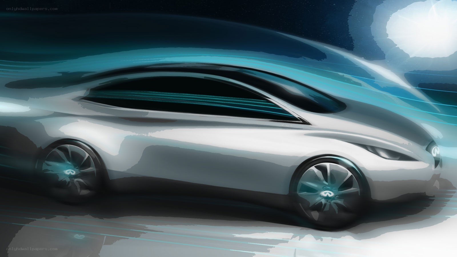 futuristic car concept sketch