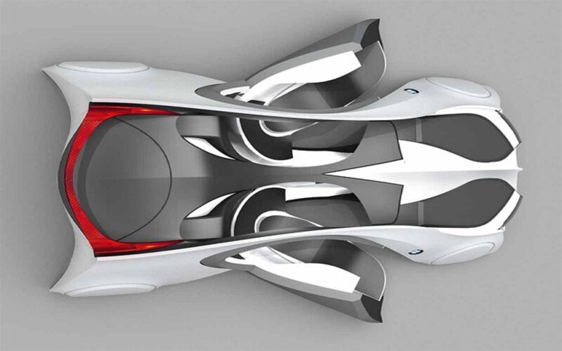 Futuristic Car Concept — White, 3d Render