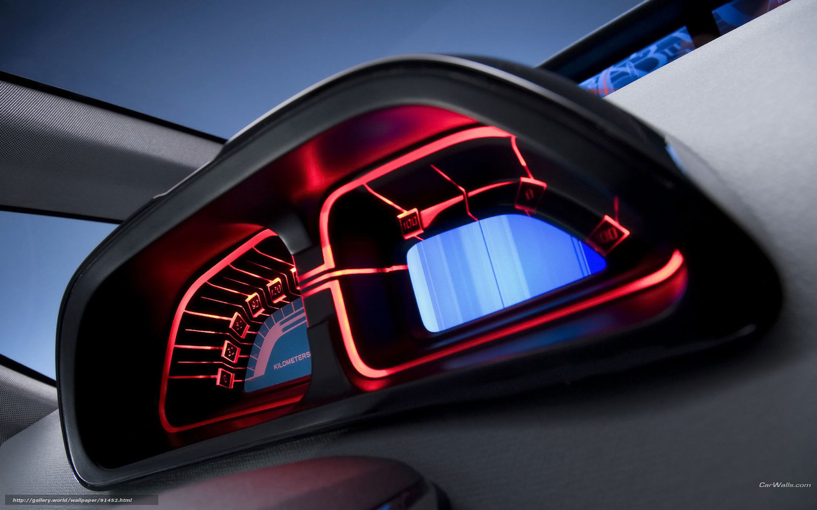futuristic car dashboard display