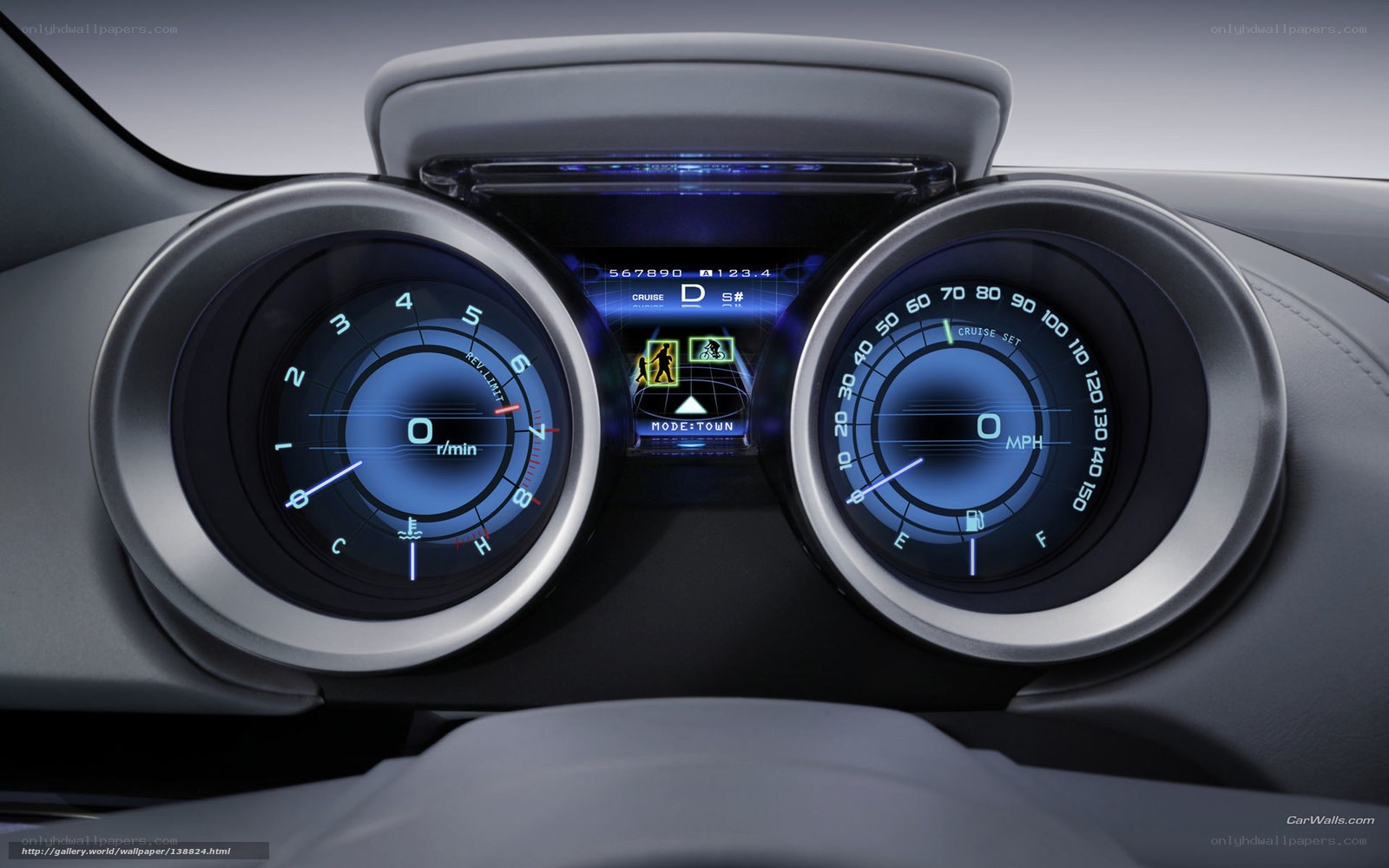 futuristic car dashboard display