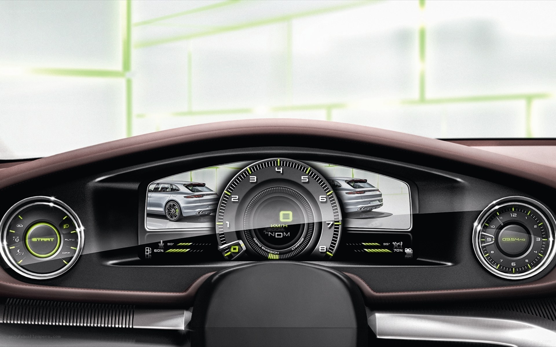 futuristic car dashboard display