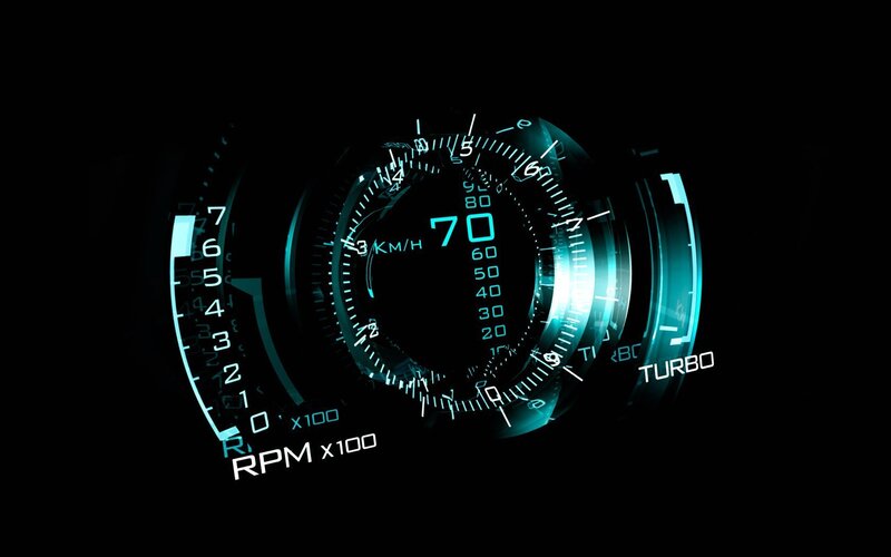futuristic car dashboard display