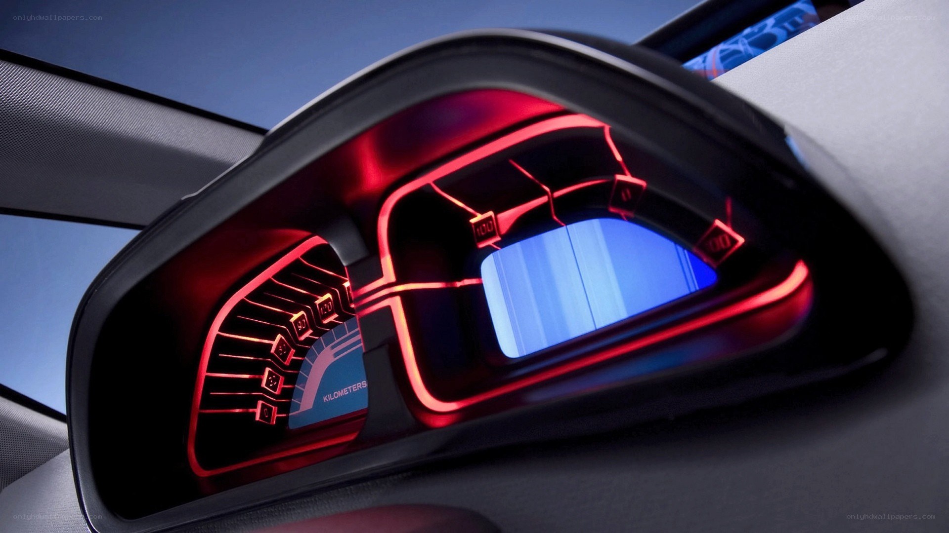 futuristic car dashboard display