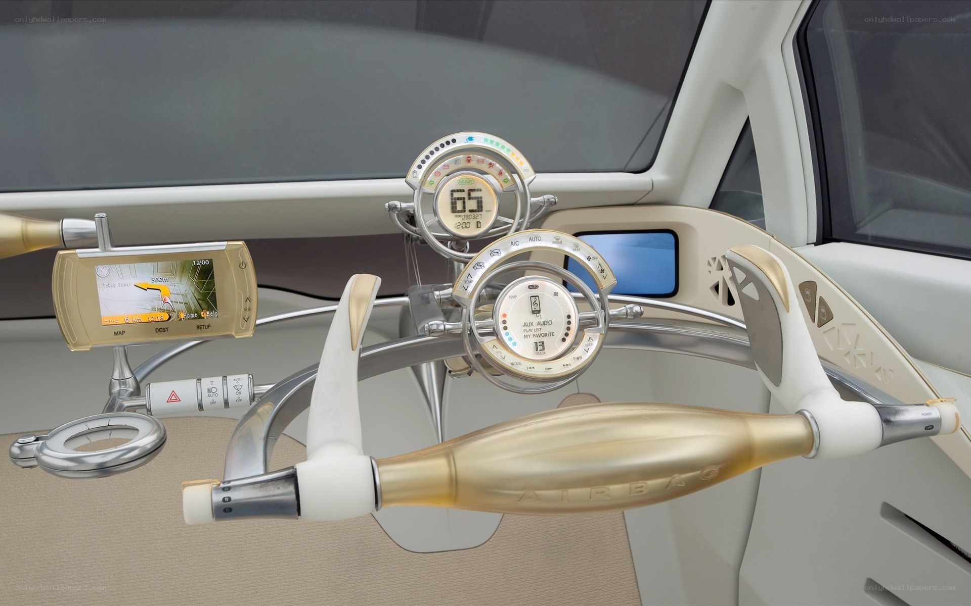 futuristic car dashboard interior